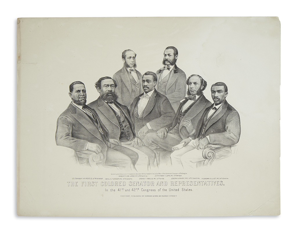 (RECONSTRUCTION.) The First Colored Senator and Representatives in the 41st and 42nd Congress of the United States.